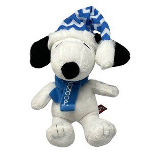 Peanuts Snoopy Plush Toy Blue Scarf Winter Hat Plays Peanuts Theme Song  2017